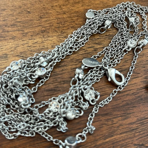 Bundle 3 Express Necklaces silver rose gold tone rhinestones pendants long chain - Picture 15 of 16